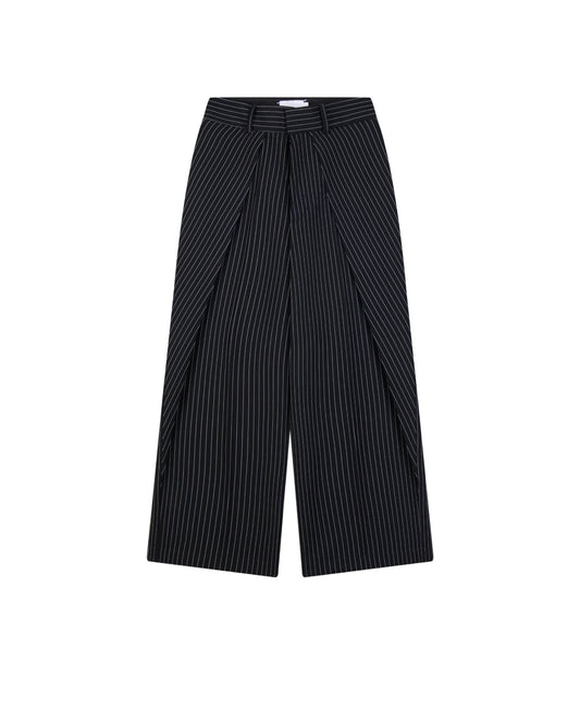 Lider ROLLING WIDE-LEG TROUSERS - Striped Black 闊腳褲