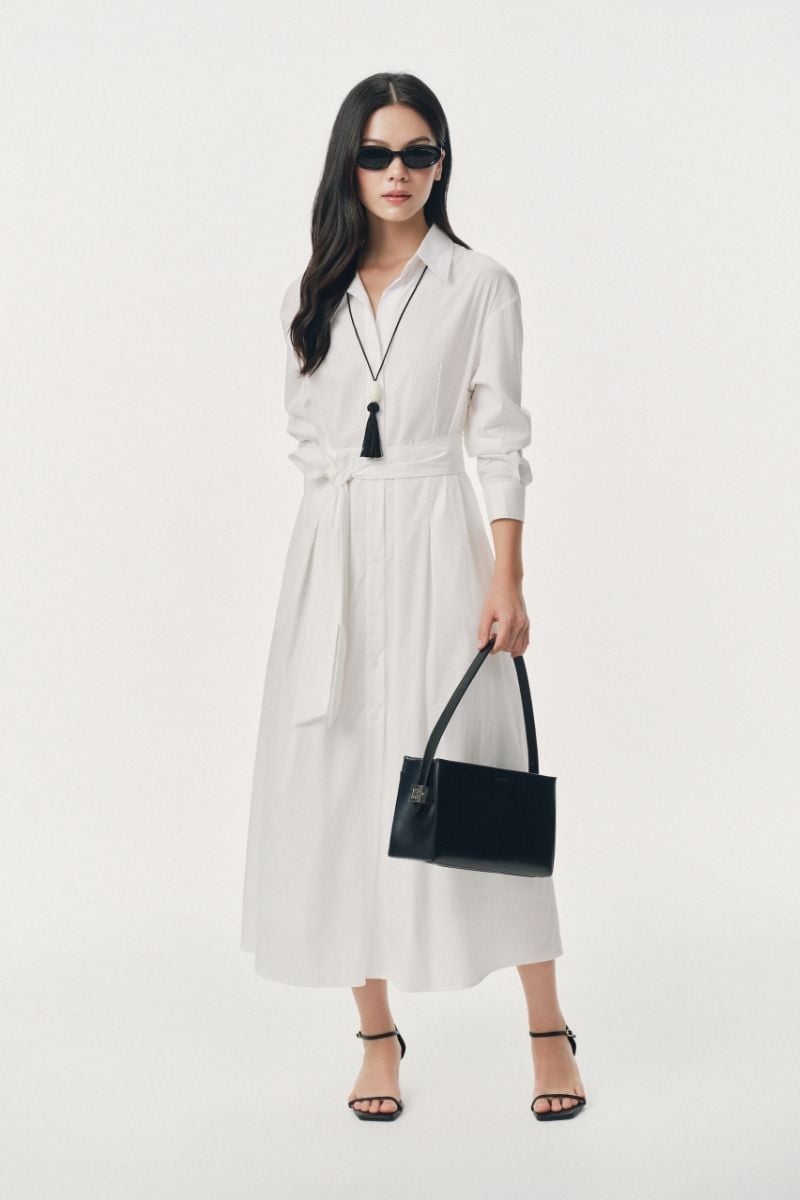 Mono Talk Relax cotton shirtdress with belt 連身裙 1