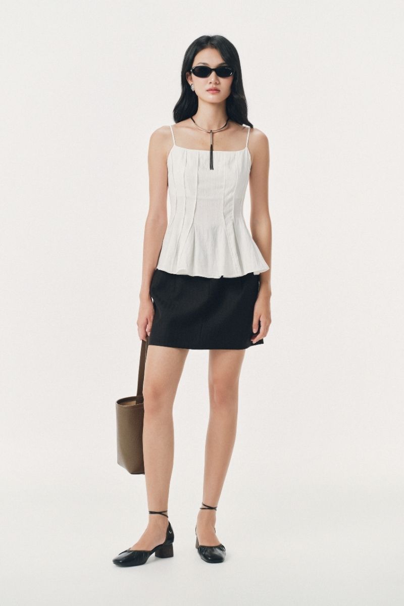 Mono Talk Fluted twill mini skirt 半截裙 5